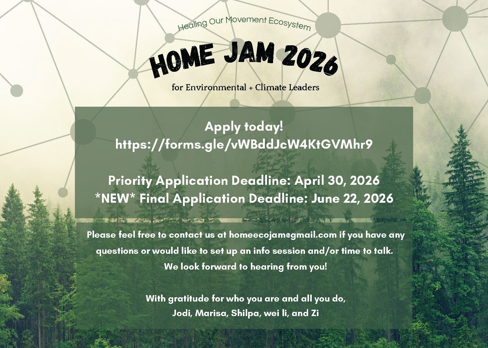 HOME Jam for Environmental and Climate Leaders: “Healing our Movement Ecosystem”